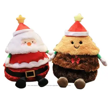 45 см Креативные светящиеся музыкальные плюшевые игрушки Санта-Клаус и Пряничный человечек, универсальная кукольная подушка Рождественской серии для детей и девочек