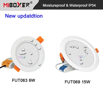 Miboxer 6 Вт 15 Вт RGB + CCT светодиодный светильник Влагостойкий и водонепроницаемый IP54 AC100 ~ 240V Круглая Потолочная панель светильник 2.4 G Дистанционное управление приложением