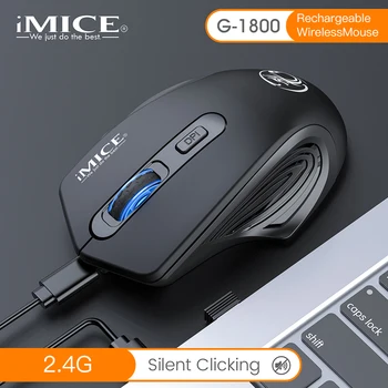 Беспроводная мышь IMice Перезаряжаемая Type C Silent Mute Оптический компьютер Mini Mause с разрешением 1600 точек на дюйм Эргономичные мыши для портативных ПК