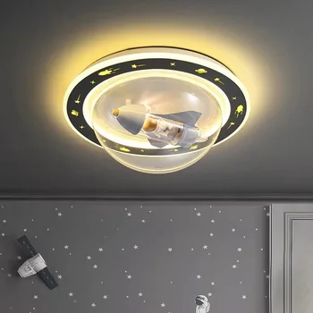 Детская Лампа, лампа для спальни, Мальчик 2022, Новая Потолочная лампа для защиты глаз, Потолочные светильники для комнаты Creative Planet Spaceman для девочек