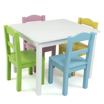 Для малышей, пастельный детский набор из 5 прямоугольных столов и стульев, учебный стол для детей