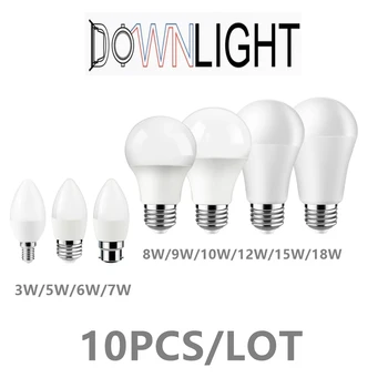 Заводская рекламная светодиодная лампа, свеча, лампа с высоким люменом, теплый белый свет 220 В, 3 Вт-18 Вт, E27 E14 B22 для кухни, гостиной, кабинета