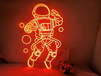 Неоновая вывеска для астронавтов, Космонавт пользовательские неоновые вывески для дома Неоновый свет, Светодиодная вывеска, Неоновая вывеска для спальни, Неоновая вывеска на стене