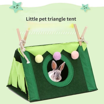 Палатка на палочке для морской свинки, Треугольная палатка на деревянных палочках, домик для хомячка, Домик для кролика, домик для Хомячка, Шиншиллы, Белки