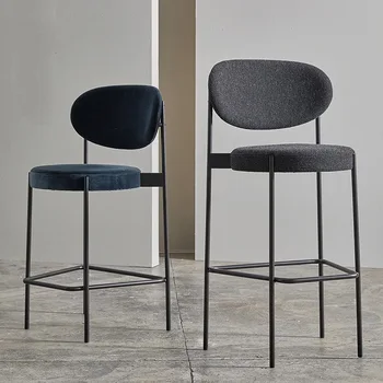 Современный минималистичный кофейный стул, барный стул, высокий табурет, барный стул, бытовой скандинавский высокий стул, спинка, барный стул